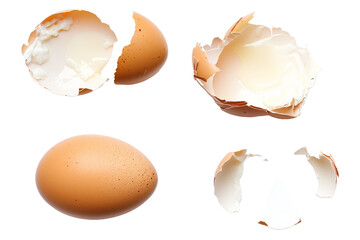 broken egg isolated on white