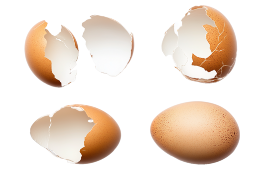 broken egg isolated on white