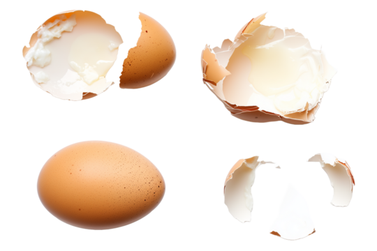 broken egg isolated on white