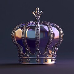 3D Crown Icon: Symbol of Royalty Illustration Logo