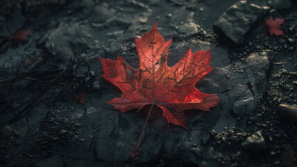 This image of maple leaves in autumn colors evokes the arrival of winter, showcasing nature's seasonal beauty vibrant foliage reflects the coming cold. AI generative