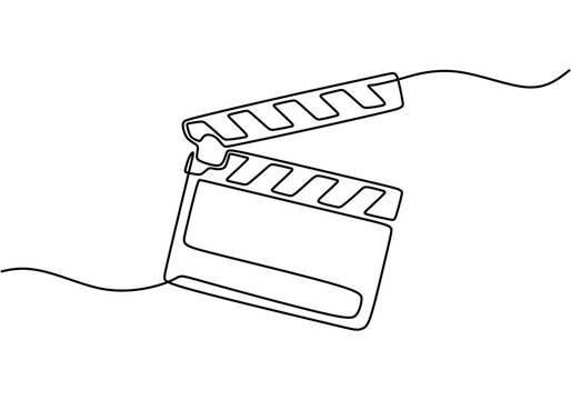 recommend clip art: One line drawing of a film clapperboard. Captures cinema’s creative process.
