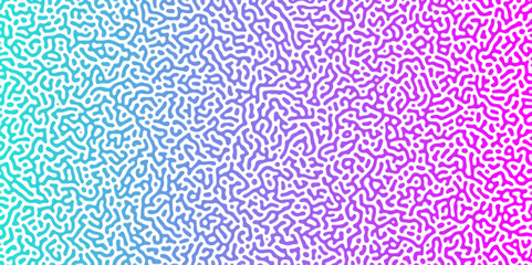Abstract Reaction-diffusion Turing pattern natural texture blue and pink  gradient color scheme. Linear design with biological algorithm psychedelic background. Reaction-diffusion or truing pattern .