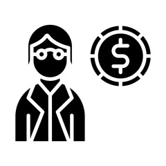 Female Finance Officer icon style