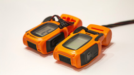 Noise dosimeters for measuring an individual's exposure to occupational and recreational noise isolated on white background