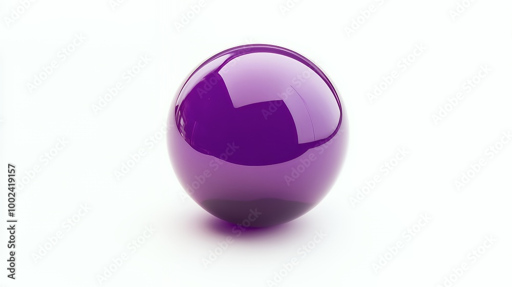 Poster A single purple sphere sits on a white background, casting a slight shadow.