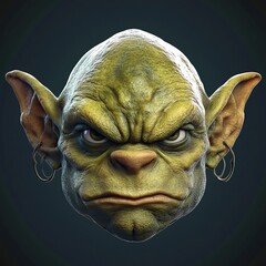 Obraz premium 3D Goblin Icon: Mischievous Fantasy Creature Illustration Logo