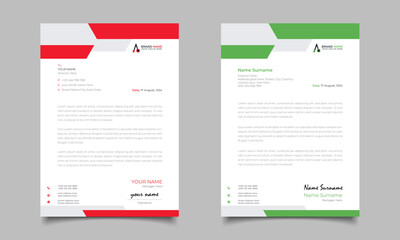 Green And Red Modern Business Letterhead Simple Clean Template Design