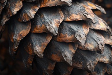 Close-up of the Textured Surface of a Pine Cone