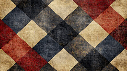 A stylish wallpaper with a geometric checkered pattern in traditional tartan colors, creating a classic yet modern backdrop for various uses.