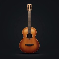 Obraz premium 3D Guitar Icon: Musical Instrument Illustration Logo