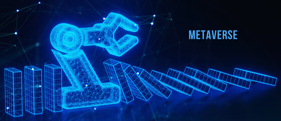 Metaverse virtual world, metaverse digital world intelligent futuristic interface technology. 3d illustration