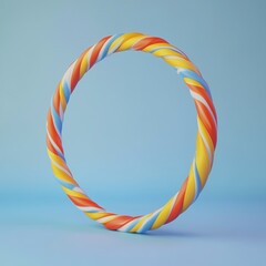 3D Hula Hoop Icon: Fun Fitness Toy Illustration Logo