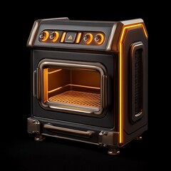 Obraz premium 3D Industrial Oven Icon: High Capacity Cooking Illustration Logo