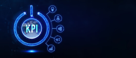 KPI Key Performance Indicator for Business Concept. Business, Technology, Internet and network concept. 3d illustration