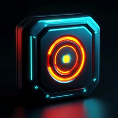 Fototapeta premium 3D Intrusion Detection Icon: Security Monitoring Illustration Logo