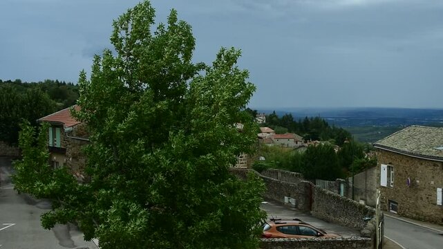 Storm Aitor in France in the Pilat Regional Natural Park, Loire.
Strong winds and thunderstorms.
