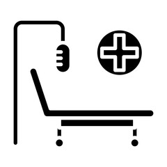 Fototapeta premium Hospital Bed icon style