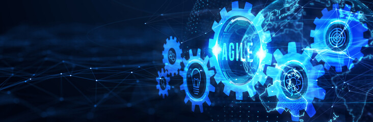 Business, Technology, Internet and network concept. Agile Software Development. 3d illustration