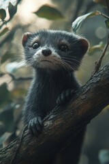 Fototapeta premium Charming Portrait of a Playful Animal in Its Natural Habitat