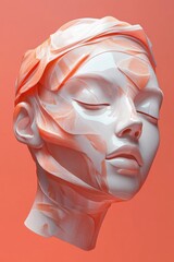 Mesmerizing Stylistic Portrait: Exploring Abstract Forms and Color in Modern Digital Sculpture