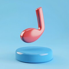 3D Music Note Icon: Symbol of Melody Illustration Logo