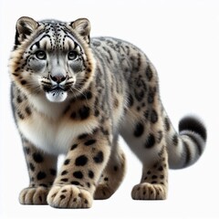 Fototapeta premium snow leopard on a white background