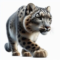 Fototapeta premium snow leopard on a white background