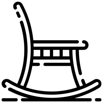 recommend clip art: rocking chair outline vector icon