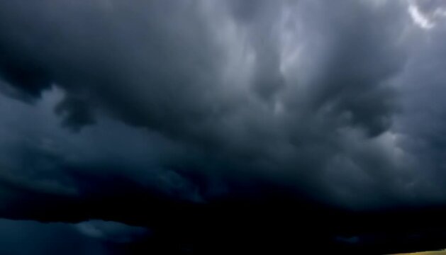 Dark thunderclouds roll in rapidly, hyperspeed timelapse