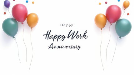 Happy Work Anniversary Celebration With Balloons