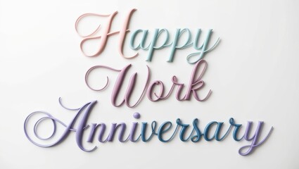 Stylish 'Happy Work Anniversary' Decorative Text for Celebrations