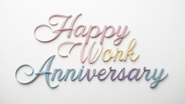 Elegant Script 'Happy Work Anniversary' Text Design