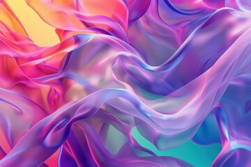 Obraz premium liquid shapes merging in vibrant gradient hues, dynamic and smooth 