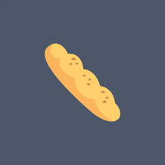 long bread in flat vector design.