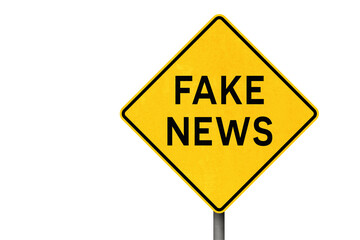 Fake News Warning Sign Isolated from Background