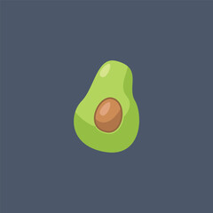 avocado fruit in flat vector design.