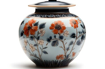 a vase with a fish painted on it

