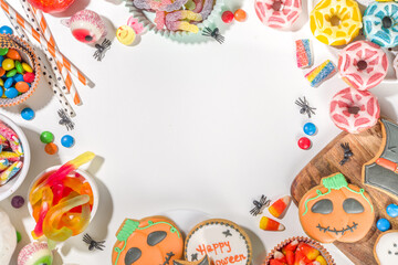 Halloween trick or treat sweets background