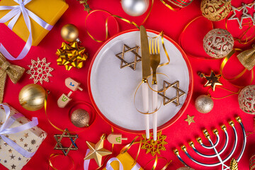 Hannukah table setting background