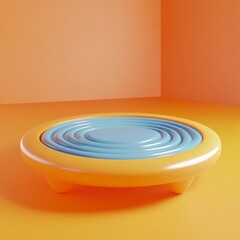 Obraz premium 3D Trampoline Icon: Outdoor Jumping Equipment Illustration Logo