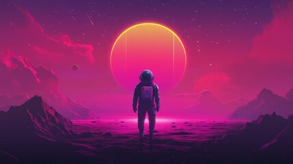Fototapeta premium Vibrant Glowing Colors and Futuristic Fonts in a Sleek Poster Design