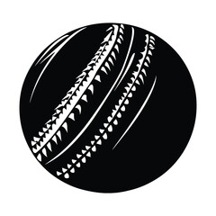 Cricket ball silhouette vector