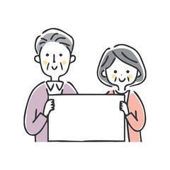 メッセージボートを持つシニア