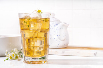 Herbal flower daisy chamomile ice tea