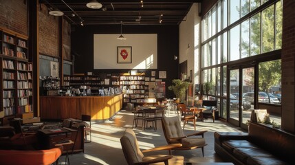 A dynamic shot of an adaptive reuse project involving a historic cinema