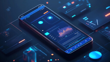 Obraz premium Revolutionizing Pension Management Through Technology: A CGI Illustration Showcasing a User-Friendly App for Tracking Contributions and Growth