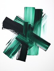 A green and black cross