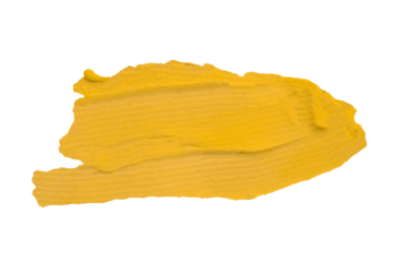 Yellow clay stain isolated on transparent background.