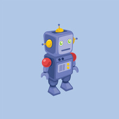 robot toy in flat vector design.